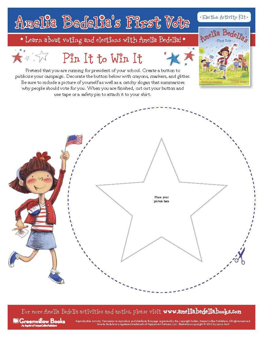 Amelia Bedelia’s First Vote Election Activity Kit