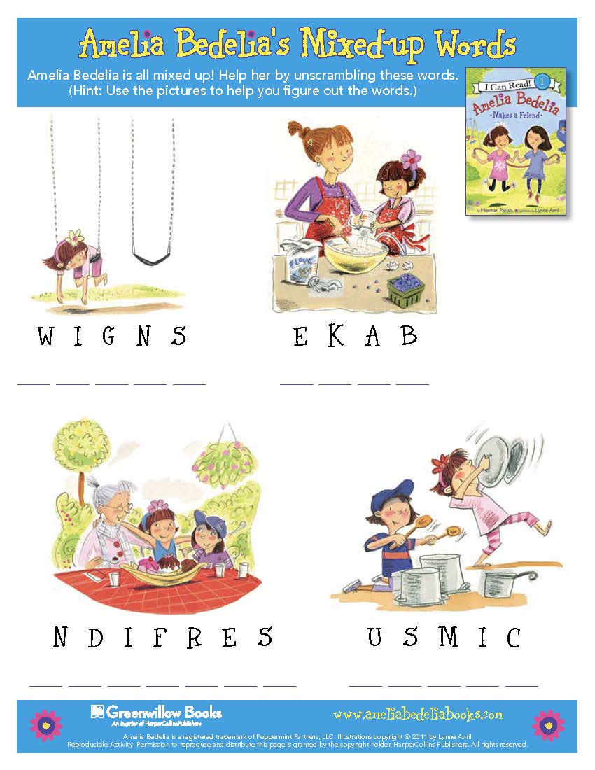 Amelia Bedelia Word Scramble